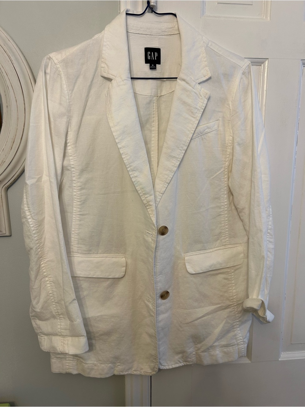 GAP White Linen + Cotton Blazer